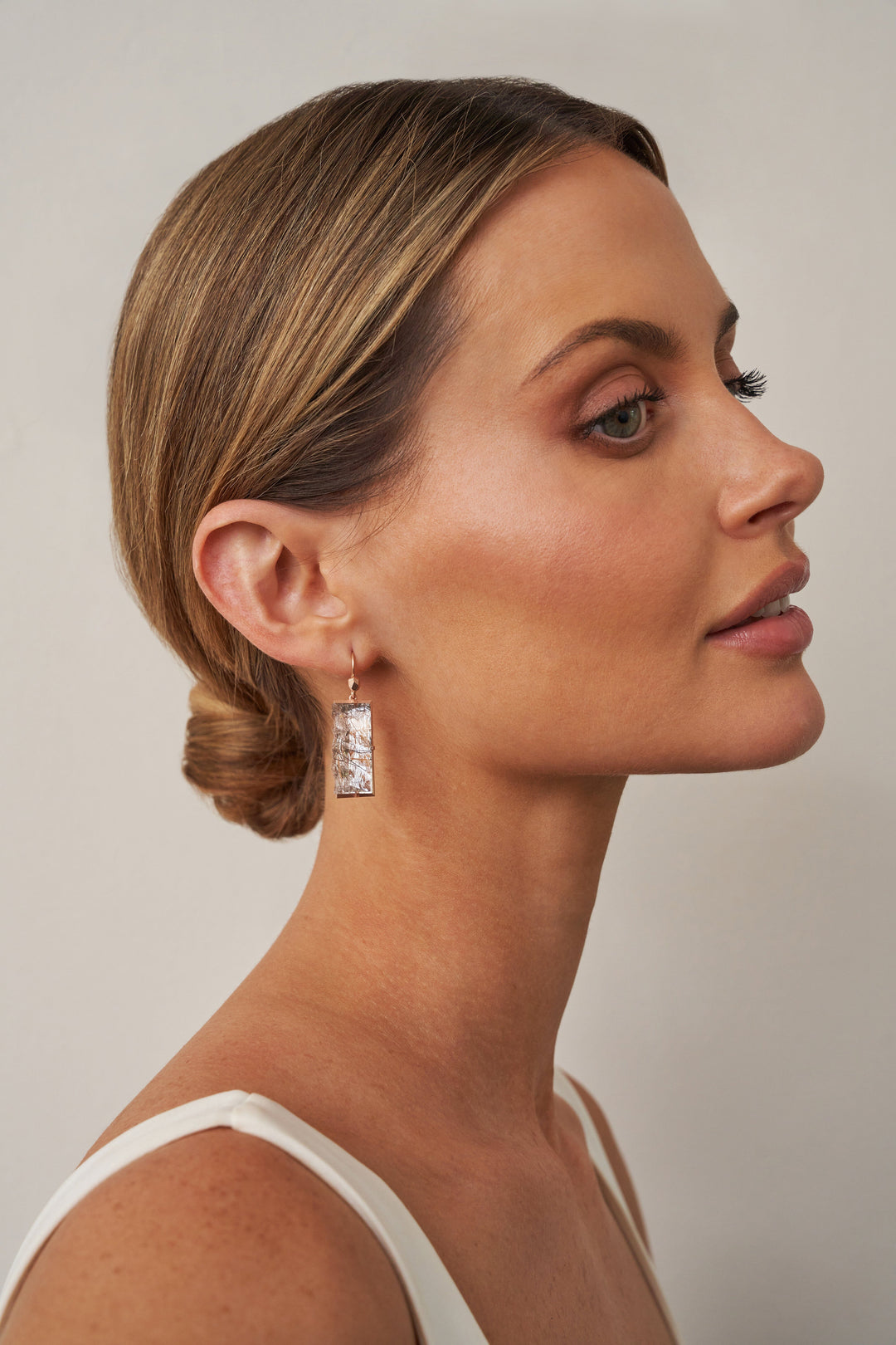 ‘Crevasse’ Rose Gold Tourmaline in Quartz Earrings Earrings Jason Ree Design 