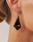 ‘Abyss’ Smokey Quartz & Diamond White Gold Earrings Earrings Jason Ree Design 