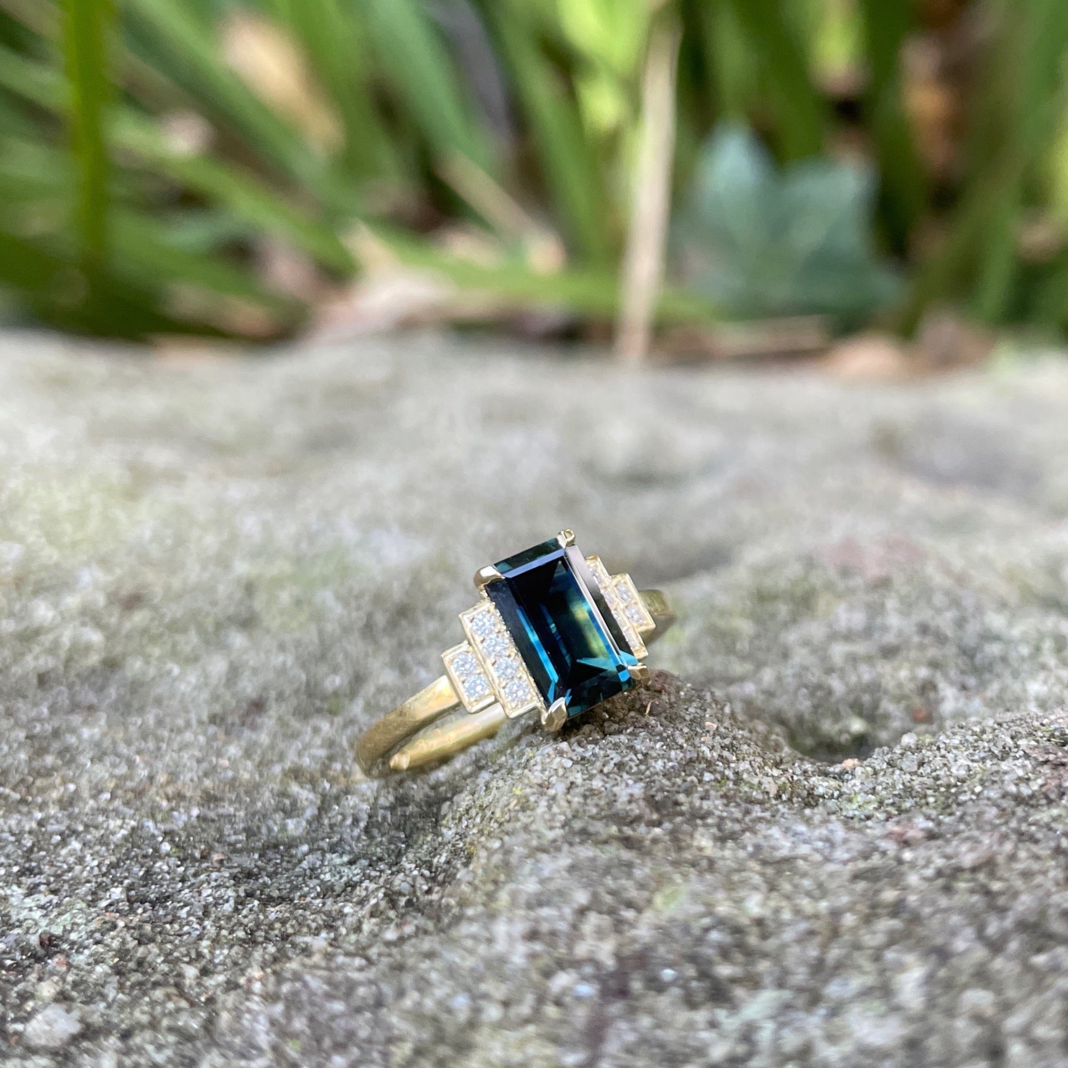 Teal clearance diamond ring