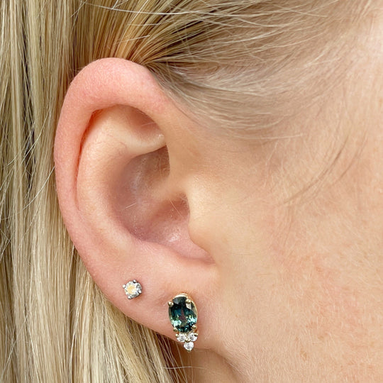 ‘Trinity’ Australian Green Sapphire & Diamond Earrings Earrings Jason Ree Design 