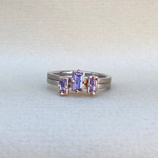 "Mosaic" Pink Purple Sapphire Stacking Ring Ring JasonRee 
