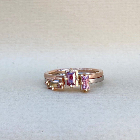 "Mosaic" Yellow and Pink Sapphire Stacking Ring Ring JasonRee 