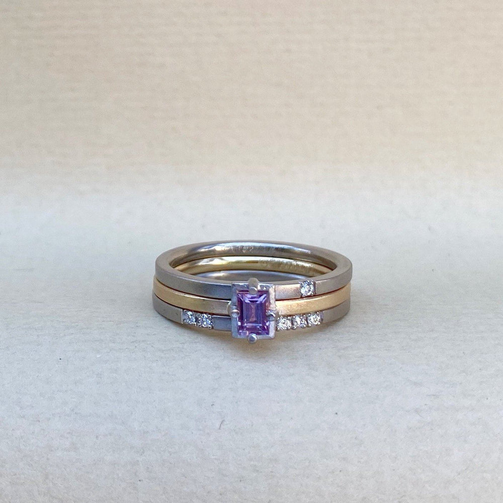 "Mosaic" Purple Sapphire Stacking Ring Ring JasonRee 