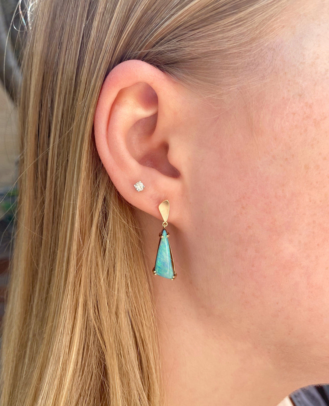 "Inlet" Boulder Opal Gold Drop Earrings Earrings JasonRee 