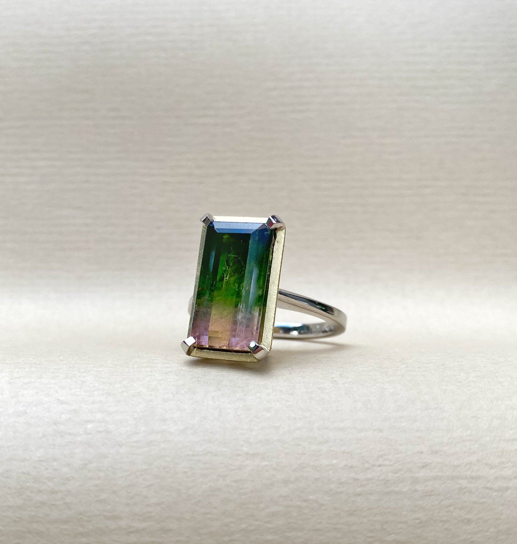 Rainbow tourmaline deals ring