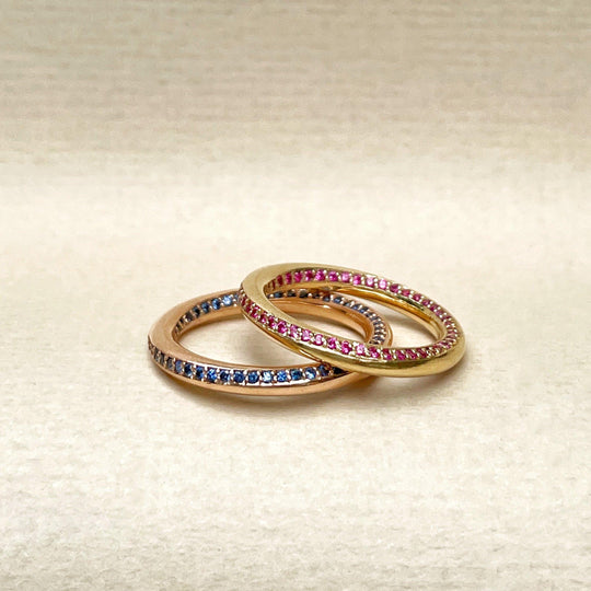 "Mobius" Sapphire & Rose Gold Ring Ring JasonRee 