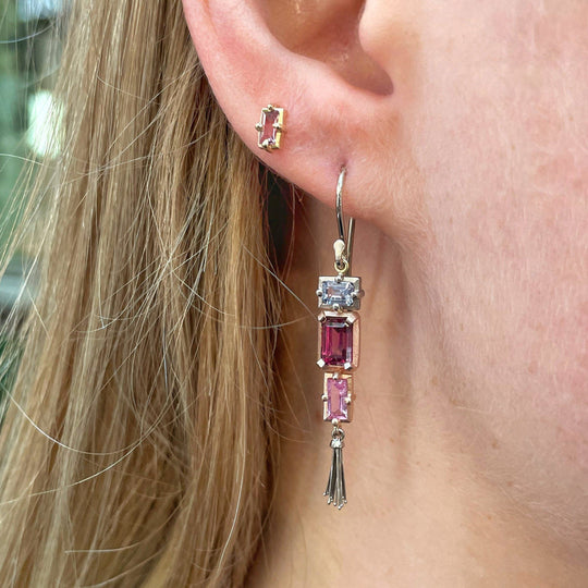 "Mosaic" Garnet and Sapphire Earrings Earrings JasonRee 