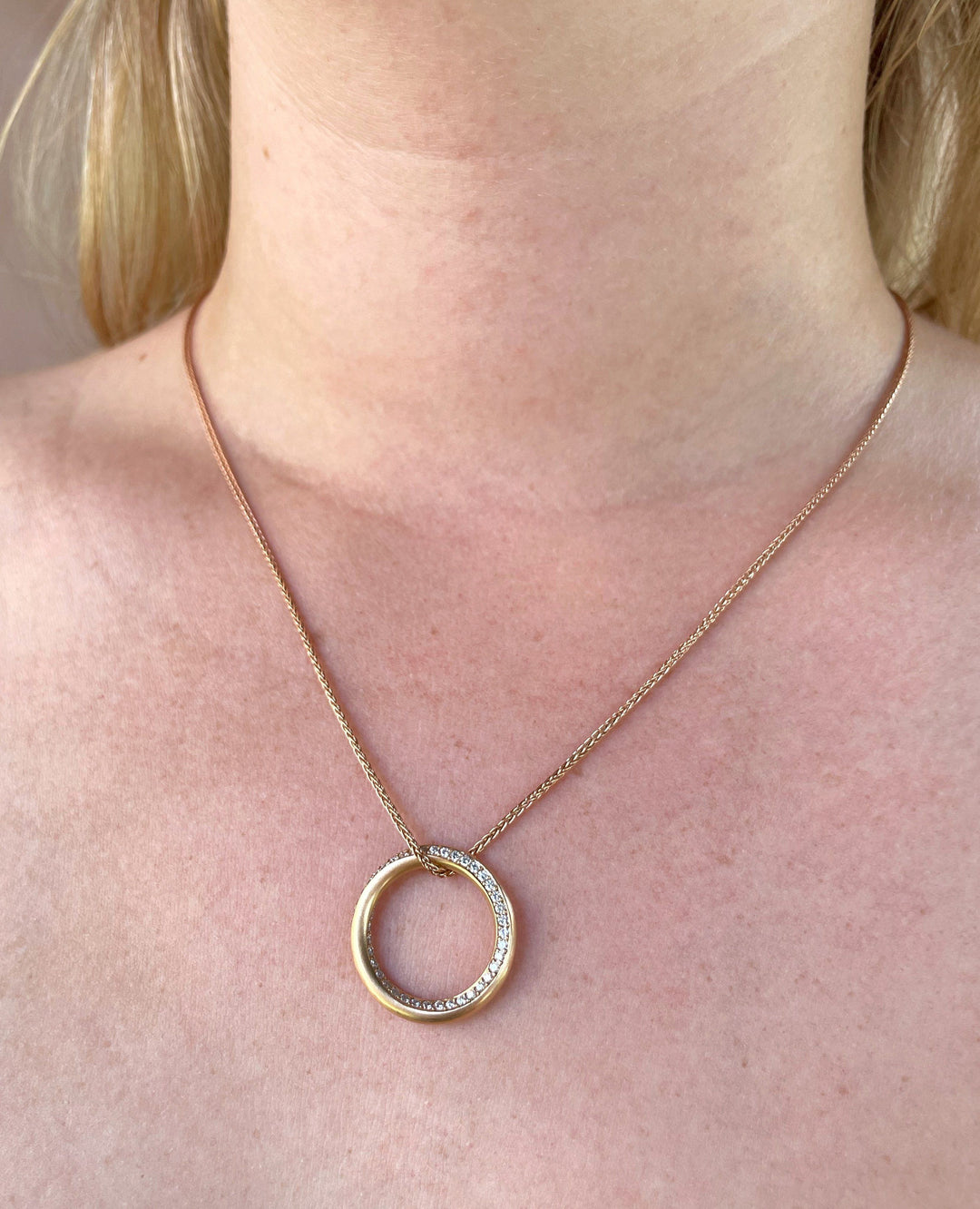 ''Mobius" Rose Gold & Diamond Pendant / Ring Pendant Jason Ree Design 