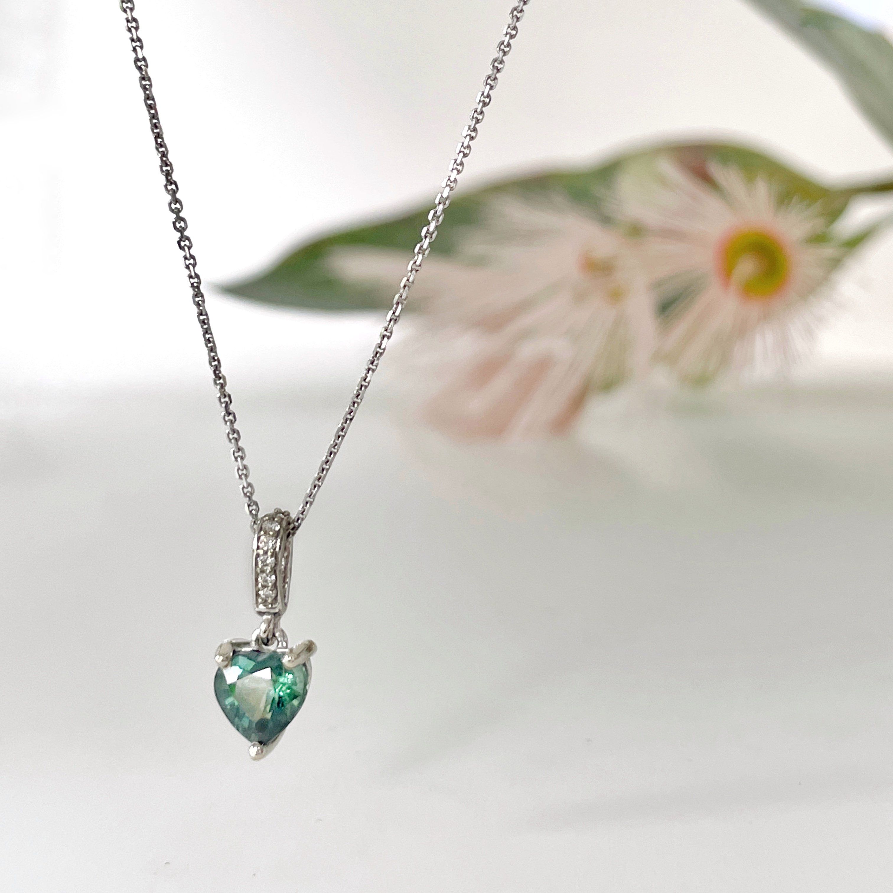 Green heart sale pendant