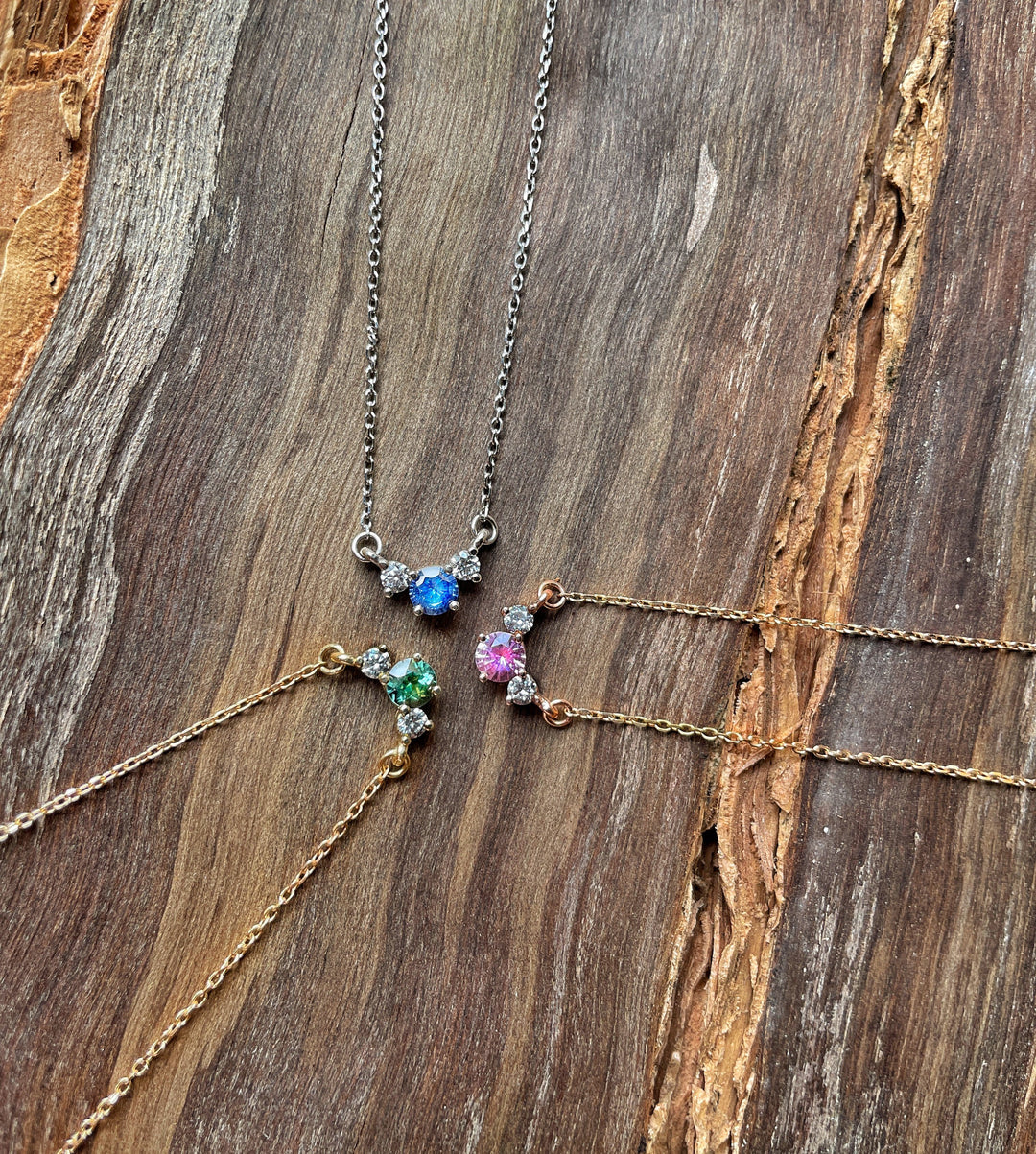 ''Bijou'' Pastel Pink Sapphire & Diamond Necklace Pendant Jason Ree Design 