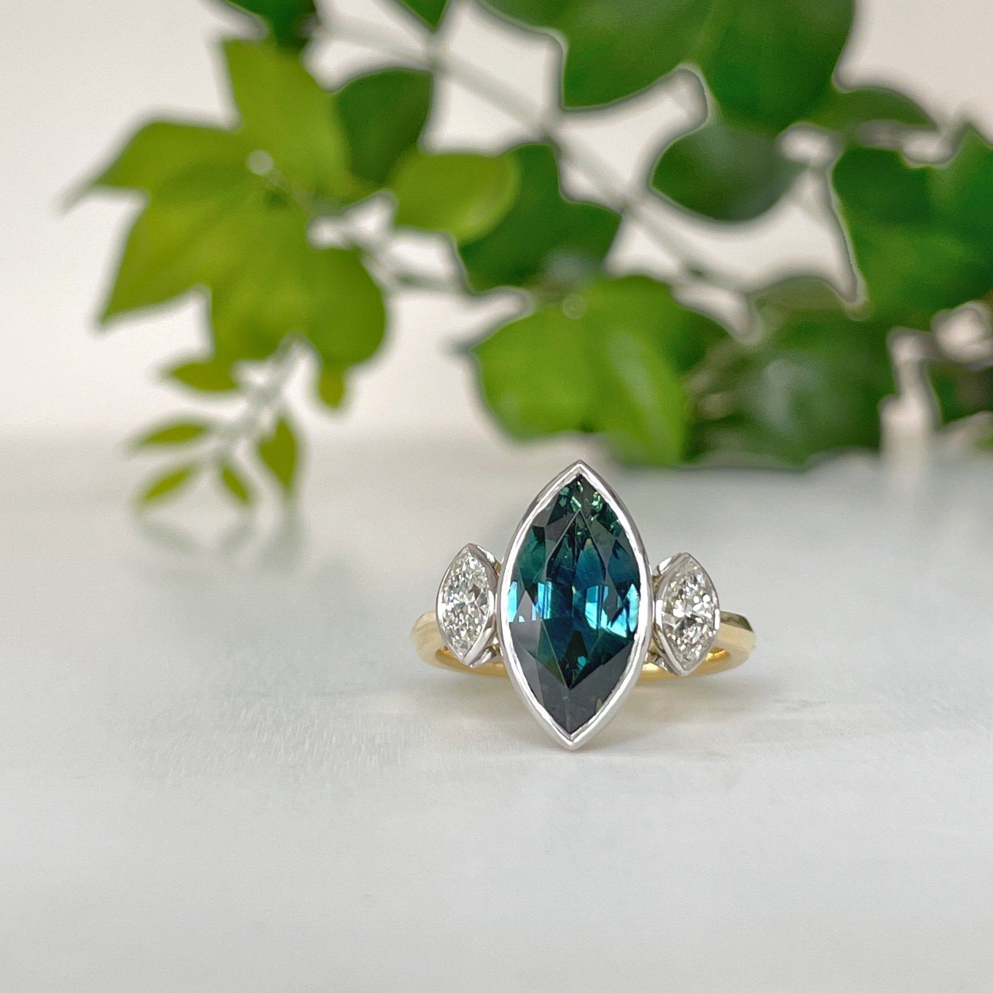 "Marquessa" Australian Sapphire &amp; Diamond Ring Ring JasonRee 
