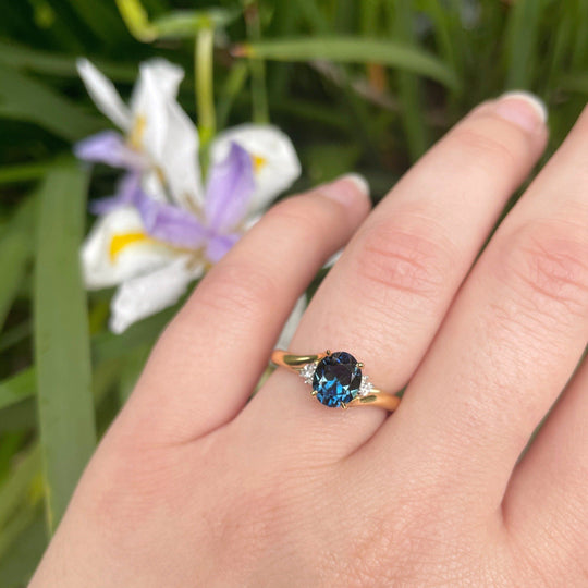 ‘LiLy’ 1.29ct teal blue Australian sapphire & diamond gold ring Ring Jason Ree Design 