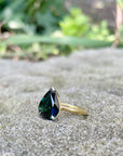 ‘HighWire Tear-drop’ 3.52ct pear-cut Australian dark blue sapphire ring Ring Jason Ree Design 