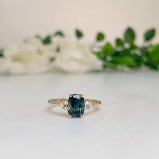‘MiMi’ 1.76ct Green Australian cushion-cut sapphire ring Ring Jason Ree Design 