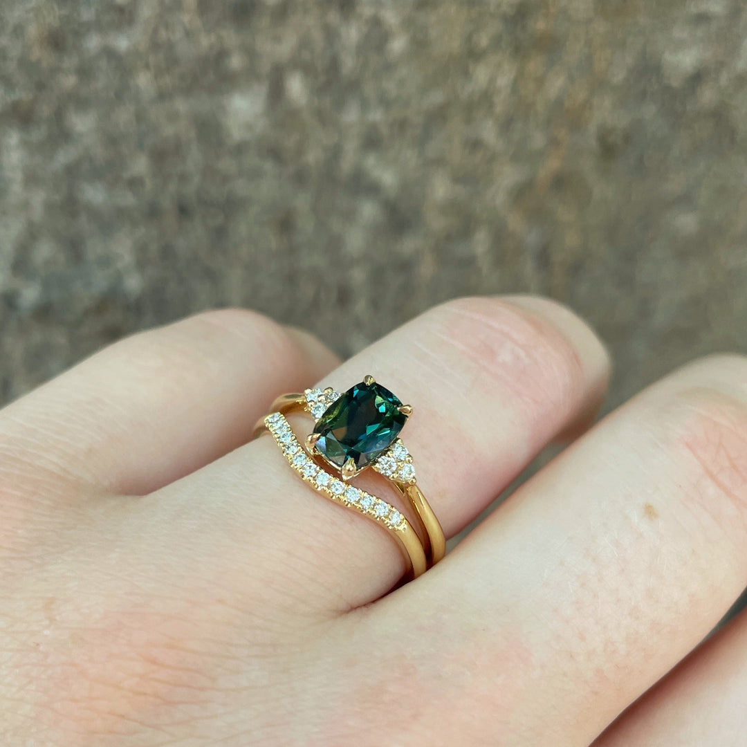 ‘MiMi’ 1.76ct Green Australian cushion-cut sapphire ring Ring Jason Ree Design 