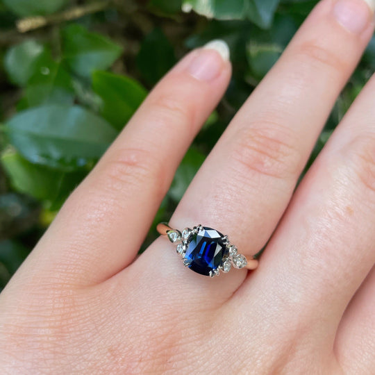 ‘Heloise’ 1.31ct Australian Blue Sapphire & Diamond Ring Ring Jason Ree Design 