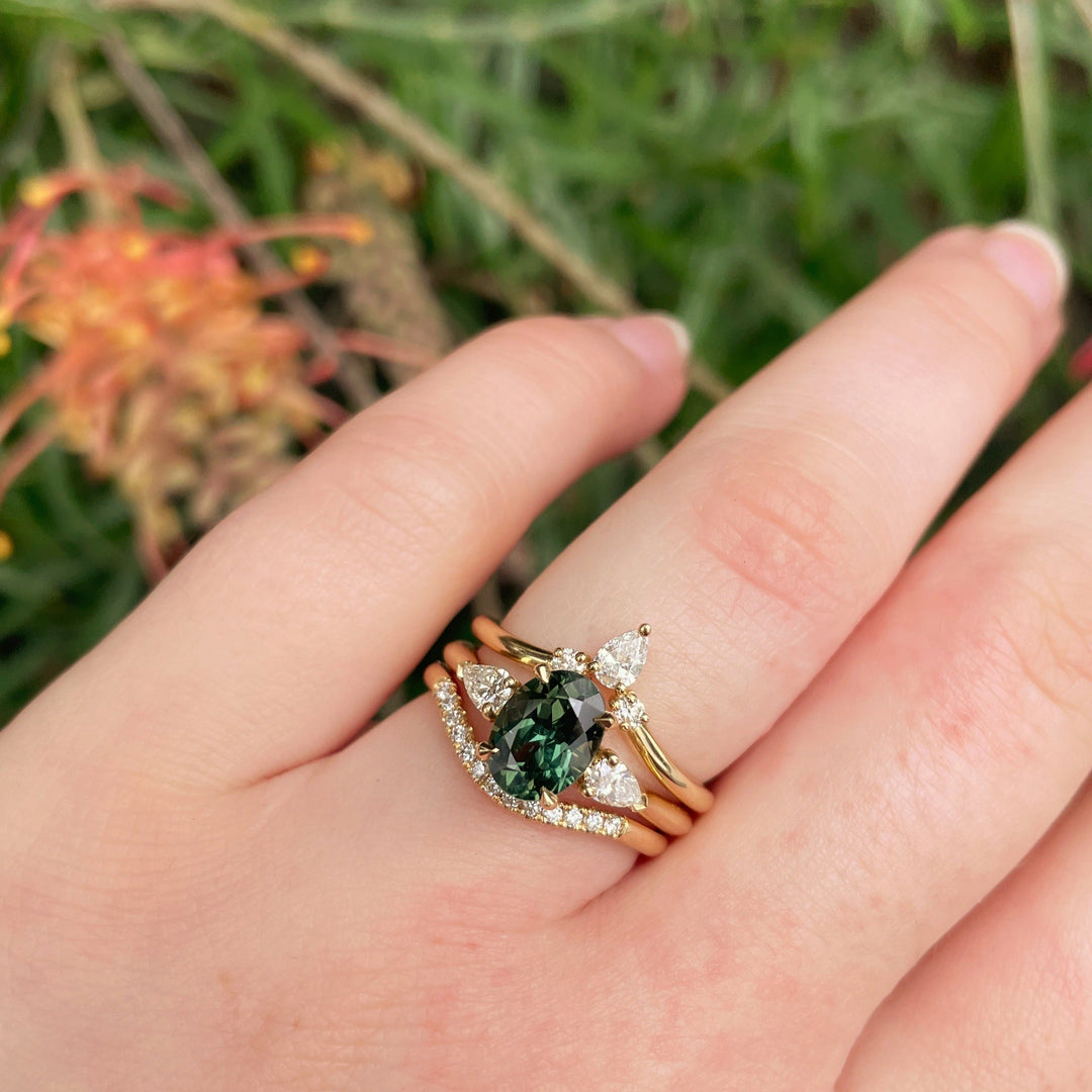 'Delta' 1.98ct Australian Green Sapphire & Diamond Ring Ring Jason Ree Design 