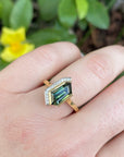"Infinity Edge" Australian Freeform Sapphire Ring on hand