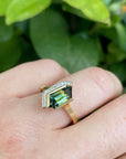 "Infinity Edge" Australian Freeform Sapphire Ring on hand