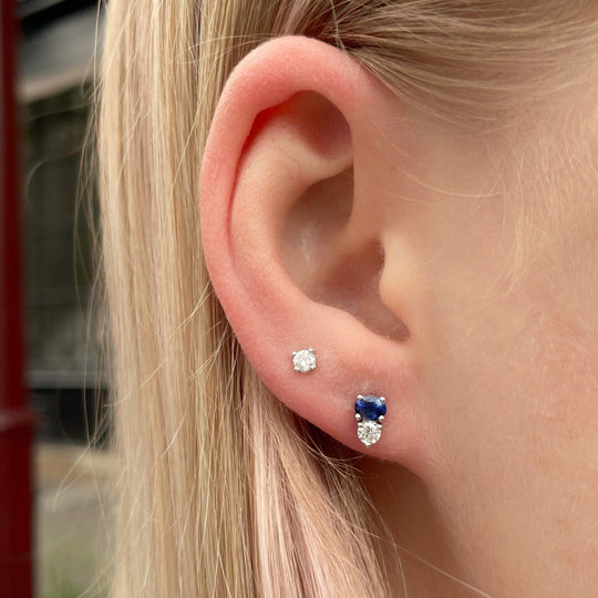 'Zoya' Fine Blue Ceylon Sapphire & Diamond Earrings Earrings Jason Ree Design 