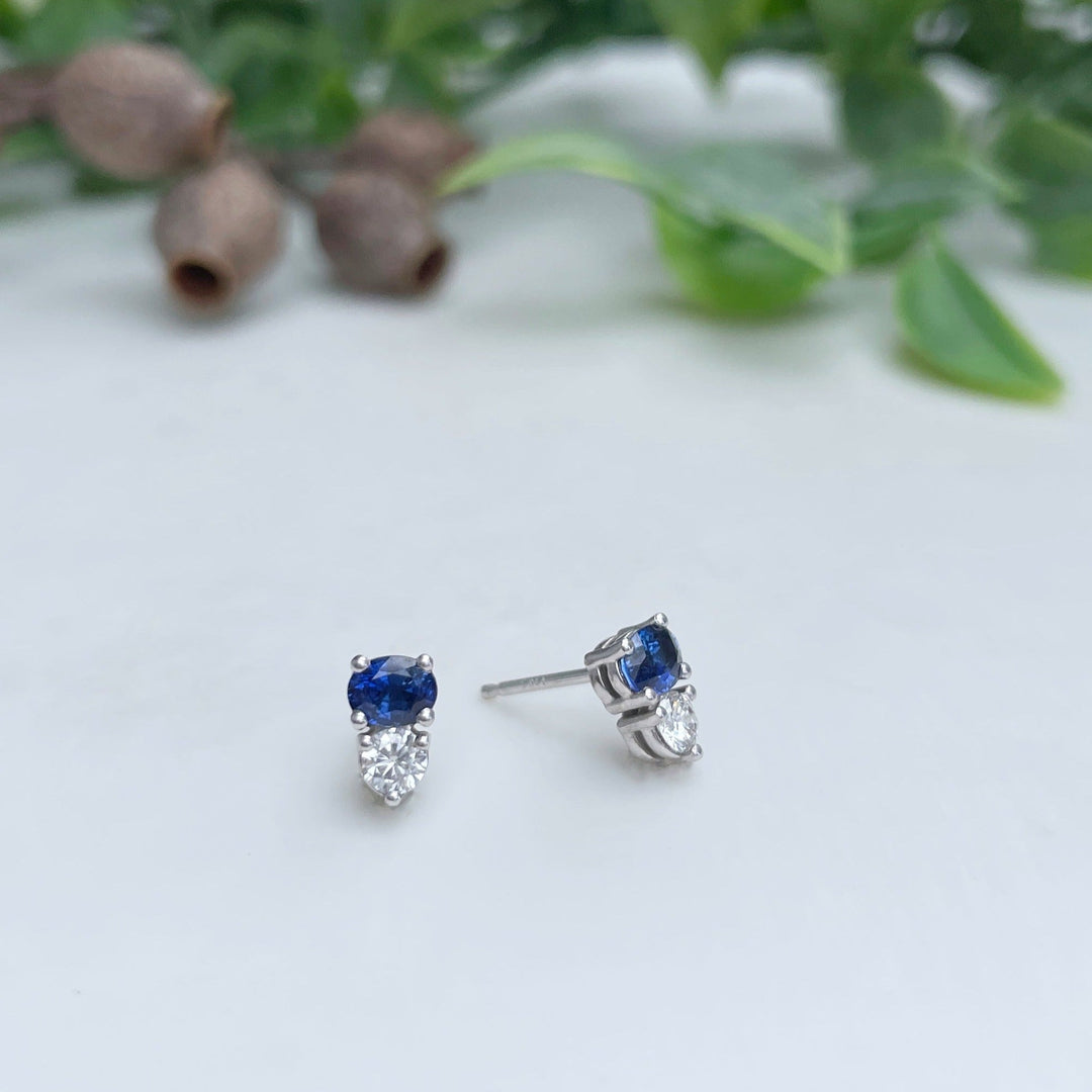 'Zoya' Fine Blue Ceylon Sapphire & Diamond Earrings Earrings Jason Ree Design 