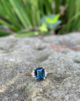 'Zoe' 1.93ct Unheated Australian Teal Square Emerald-cut Rose Gold Ring Ring Jason Ree Design 