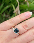 'Zoe' 1.93ct Unheated Australian Teal Square Emerald-cut Rose Gold Ring Ring Jason Ree Design 
