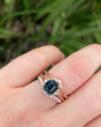 'Zoe' 1.93ct Unheated Australian Teal Square Emerald-cut Rose Gold Ring Ring Jason Ree Design 