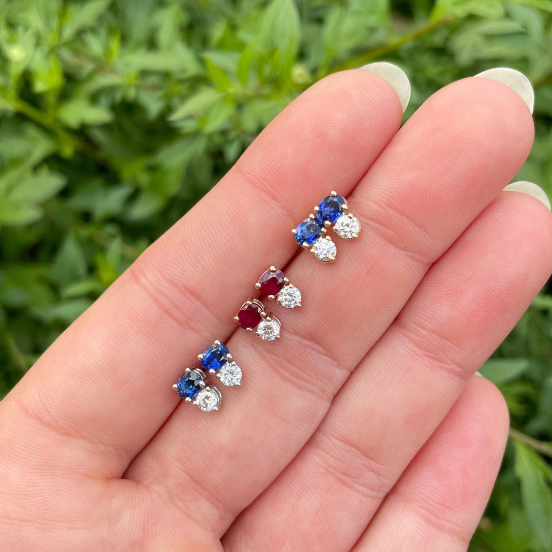 'Zoya' Natural Ruby & Diamond earrings Earrings Jason Ree Design 