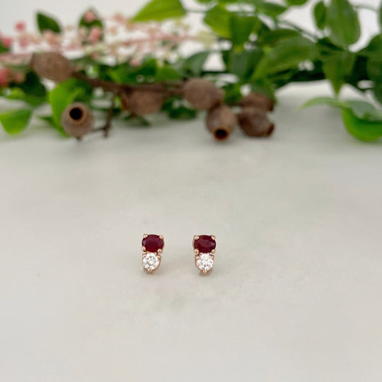 'Zoya' Natural Ruby & Diamond earrings Earrings Jason Ree Design 