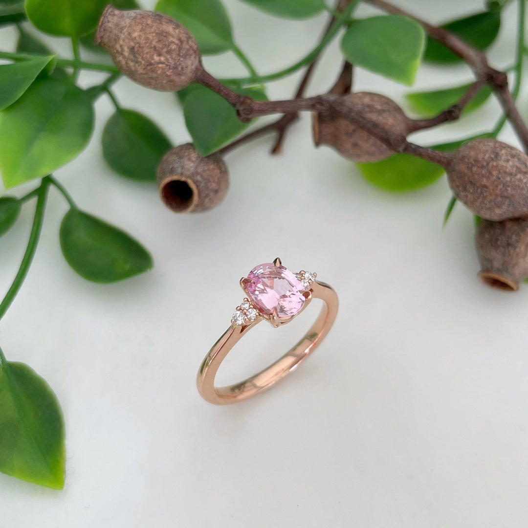 ‘MiMi’ 1.18ct Baby Pink Ceylon Sapphire & Diamond Rose Gold Ring Ring Jason Ree Design 