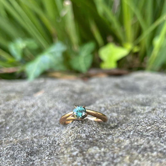‘Blossom’ 0.55ct Bright Green Australian Sapphire Rose Gold Ring Ring Jason Ree Design 