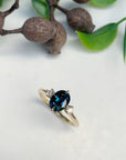 ‘Riverina’ Australian Blue/Green Sapphire & Diamond Ring 