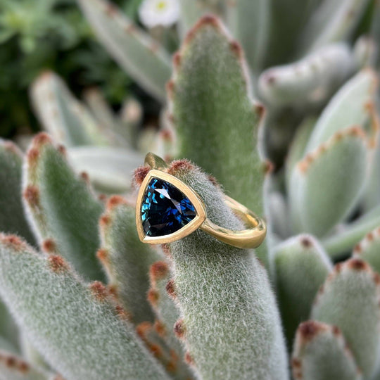 "Tangent" 1.78ct Australian Blue Trilliant Sapphire Ring Ring JasonRee 