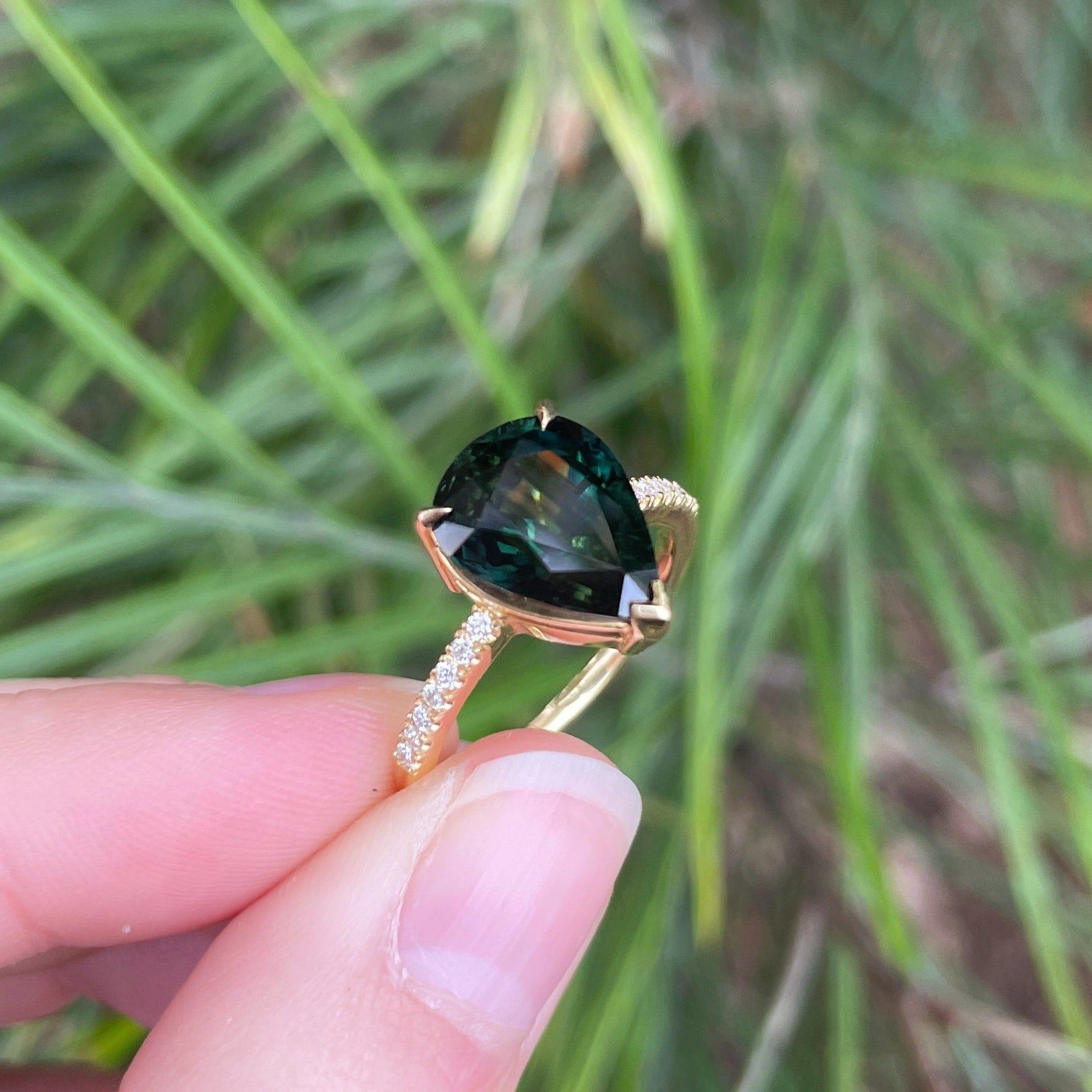 Sapphire teardrop outlet ring