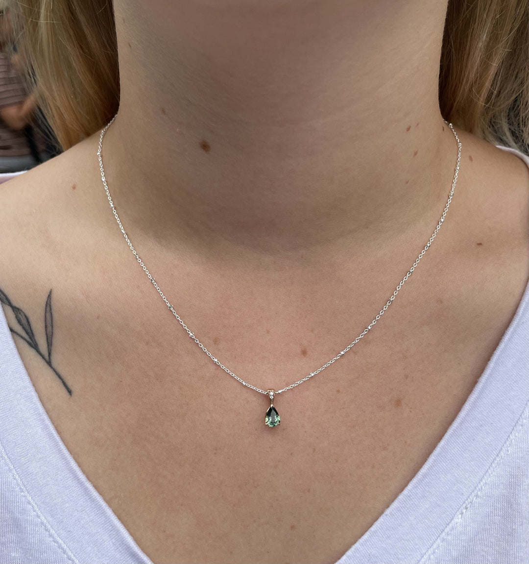 "Dewdrop" Australian Green Sapphire Pendant Rose Gold Pendant Jason Ree Design 