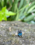 ‘Remy’ 1.23ct Blue Green Australian Sapphire & Diamond Ring 