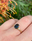 ‘Remy’ 1.23ct Blue Green Australian Sapphire & Diamond Ring 