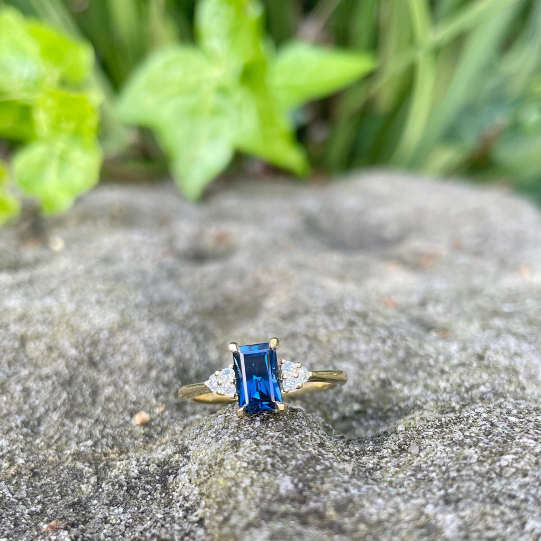 ‘MiMi’ 1.01ct Australian Blue Sapphire Baguette & Diamond Ring Ring Jason Ree Design 