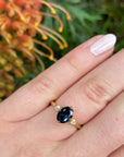 ‘Remy’ 1.23ct Blue Green Australian Sapphire & Diamond Ring 