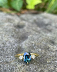 ‘Riverina’ Australian Blue/Green Sapphire & Diamond Ring 