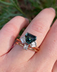 "Monaco" 1.99ct Australian Sapphire and Baguette Diamond Fan Ring Ring JasonRee 