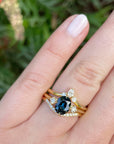 ‘Riverina’ Australian Blue/Green Sapphire & Diamond Ring 