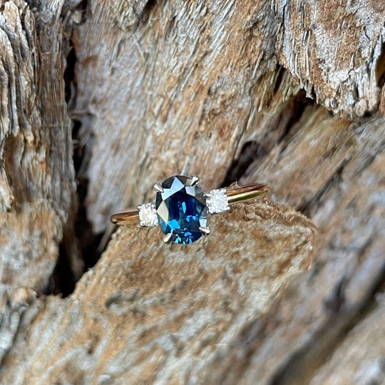 ‘Riverina’ 1.12ct Blue Australian Sapphire & Diamond ring Ring Jason Ree Design 
