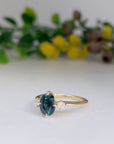 ‘Riverina’ Australian Blue/Green Sapphire & Diamond Ring 