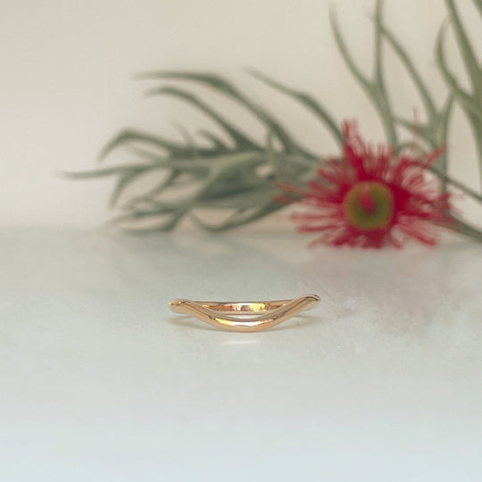"Wave" Soft Curve 18ct Rose Gold Ring Ring JasonRee 