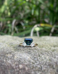 "Monaco" 1.99ct Australian Sapphire and Baguette Diamond Fan Ring Ring JasonRee 
