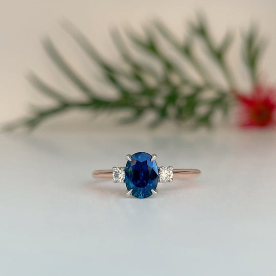 ‘Riverina’ 1.12ct Blue Australian Sapphire & Diamond ring Ring Jason Ree Design 