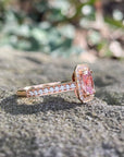 "Bellini" Peach Sapphire Diamond Rose Gold Ring