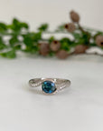 ‘La Mer’ 0.90ct deep Teal Australian Sapphire 18ct white gold ring Jason Ree Design 